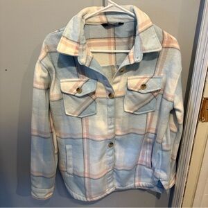 Cozy Pastel Plaid Teddy Jacket